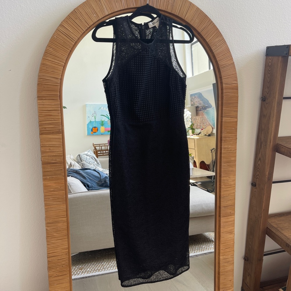 Diane Von Furstenberg Black Knit Midi Dress- Never Been Worn - perfect!